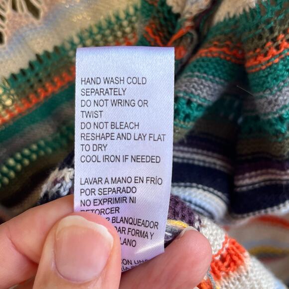 Democracy Women's Colorful Sleeveless Striped Longline Open Cardigan Size 2X - Picture 8 of 8